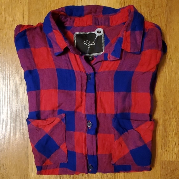 Rails Tops - Rails sleeveless flannel plaid buttondown